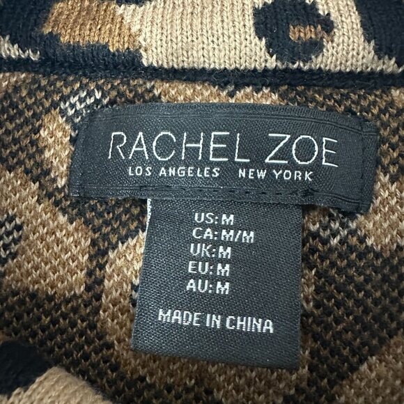 Rachel Zoe Womens Leopard Print Zip-Up Jacket - Size M - Picture 3 of 4